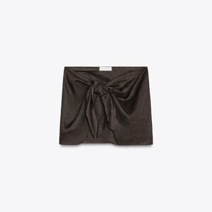 Like new Zara Black Side-Tie Mini Skirt Size S | Adjustable Wrap Detail